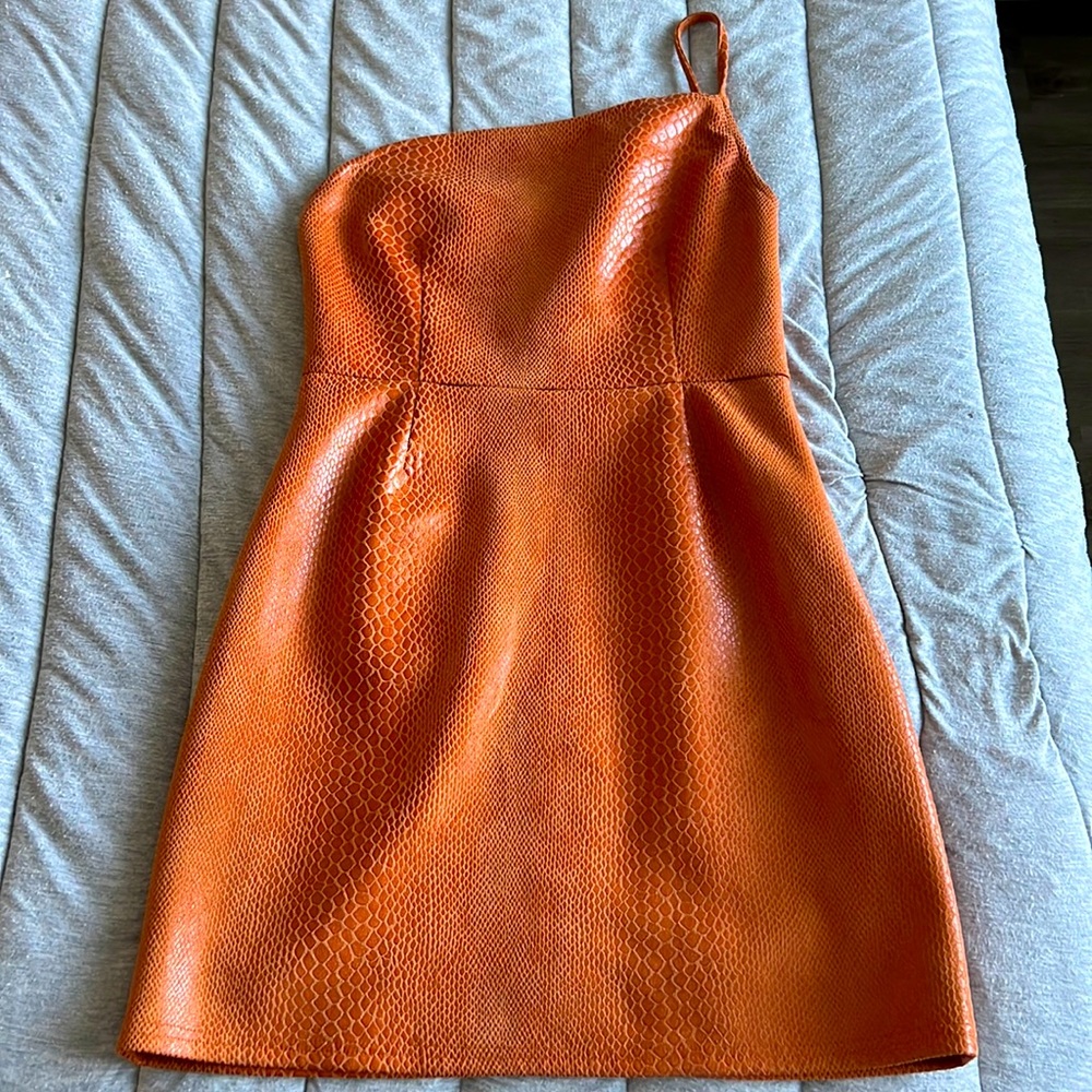 Urban outfitters, orange snake skin dress